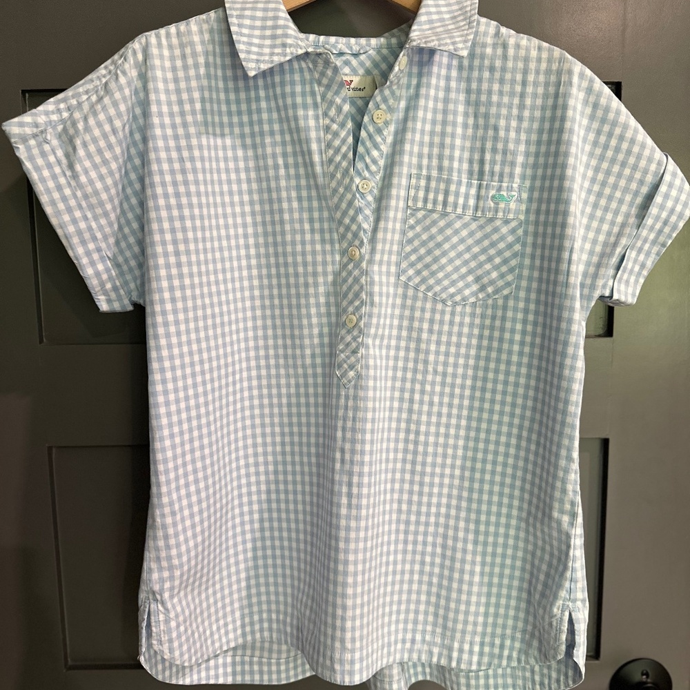 Vineyard Vines Poplin Top (Women's 8) Gingham